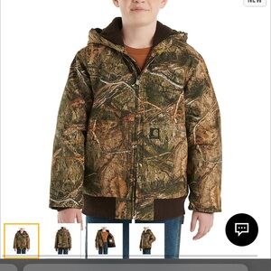 ZIP-FRONT CANVAS INSULATED HOODED CAMO JACKET (CHILD/YOUTH) CARHARTT XS-6